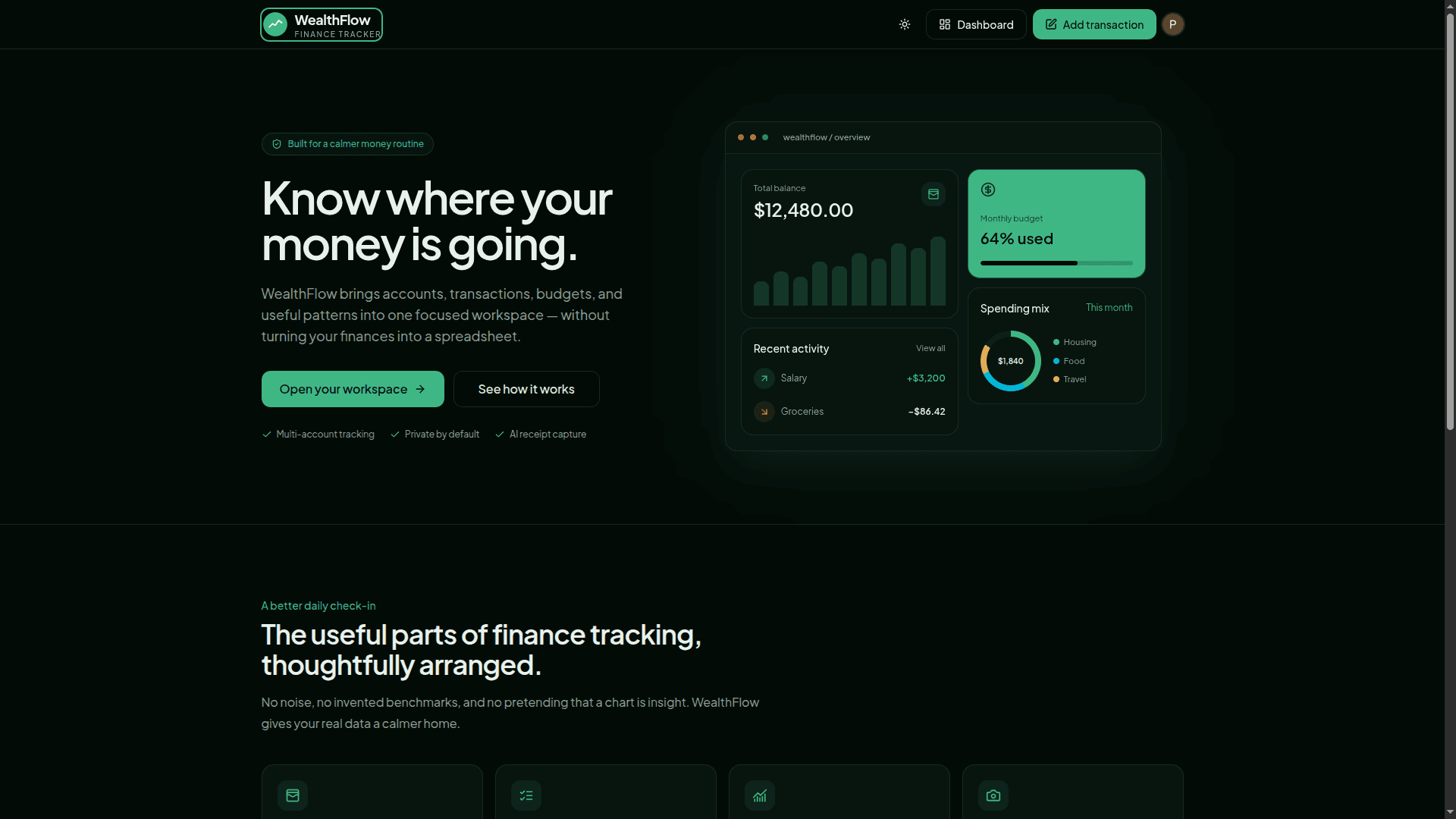 Wealth Flow, screen 1